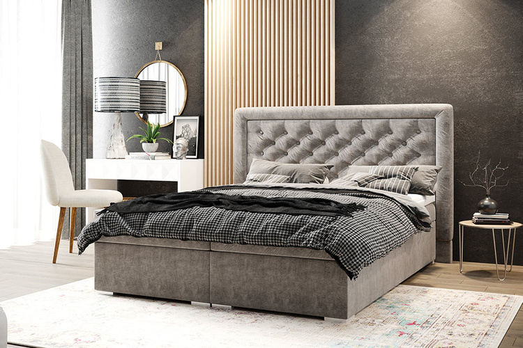 Łóżko kontynentalne Glamour z pojemnikiem