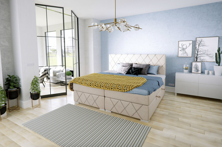 Łóżko kontynentalne Royal z pojemnikiem