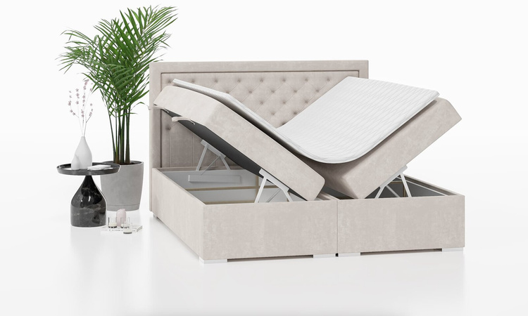 Łóżko kontynentalne Glamour z pojemnikiem