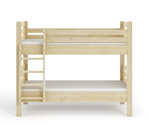 Rozkładane piętrowe łóżko hotelowe z litego drewna - kolor szary