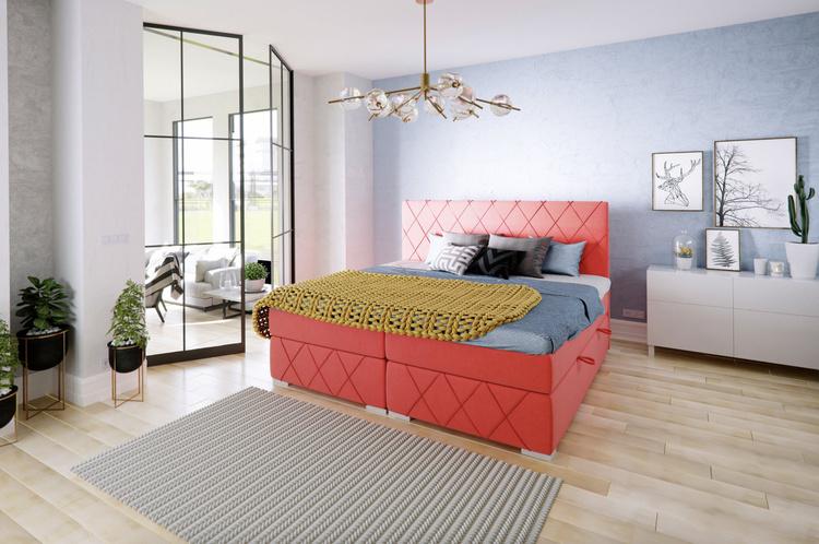 Łóżko kontynentalne Royal z pojemnikiem