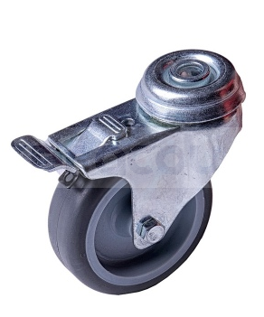 Noga metalowa z kółkiem do łóżek hotelowych Janpol