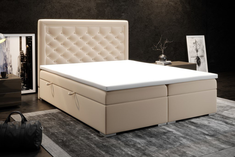 Łóżko kontynentalne Glamour z pojemnikiem