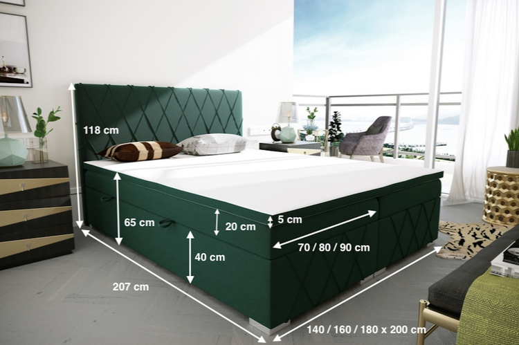 Łóżko kontynentalne Royal z pojemnikiem